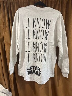 Disney Parks Star Wars “I Know” Hans Solo Soirit Jersey Size Extra Small NWT
